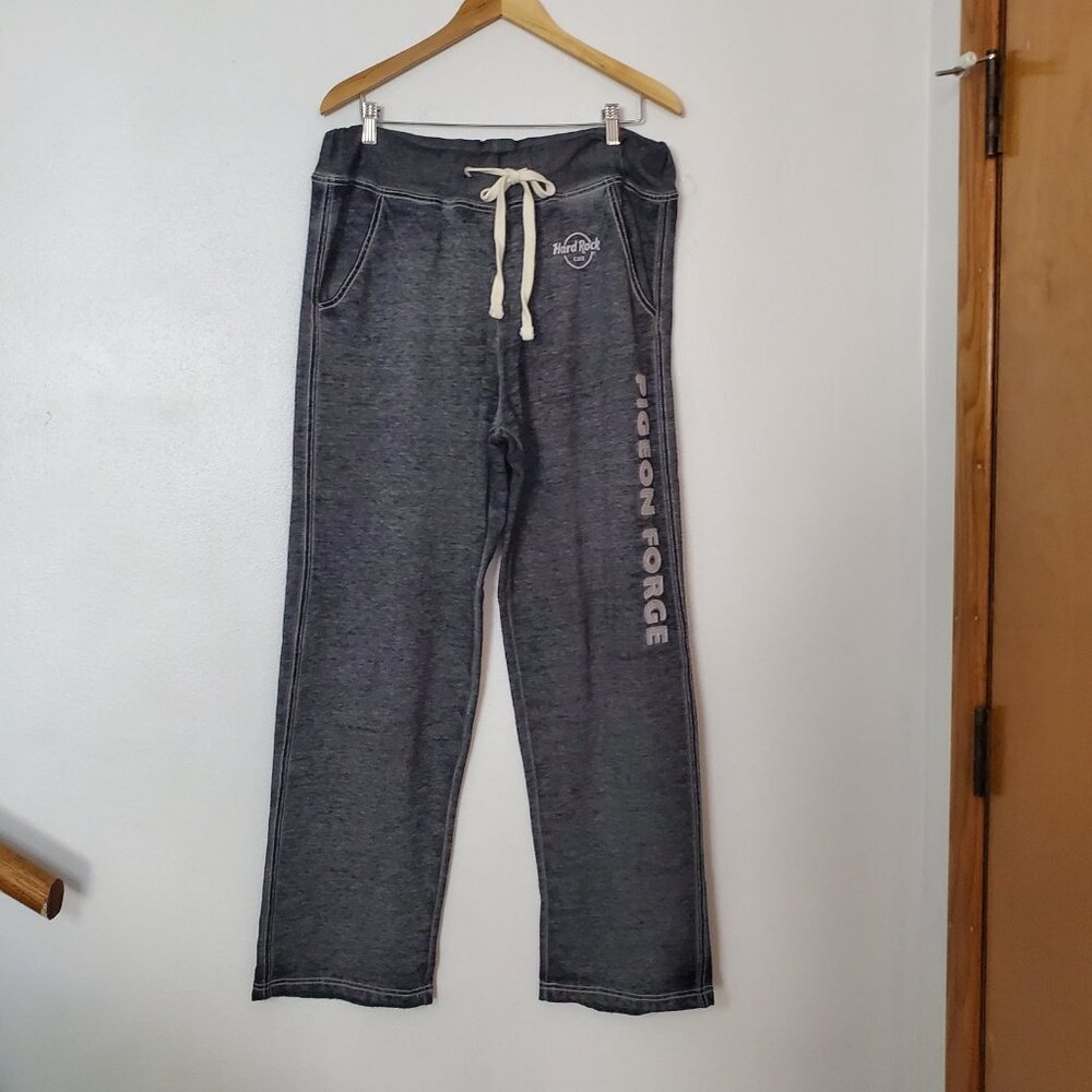 Hard Rock Cafe Pigeon Forge Size XL Gray Sweatpants Pockets Drawstring Waist - Picture 9 of 9